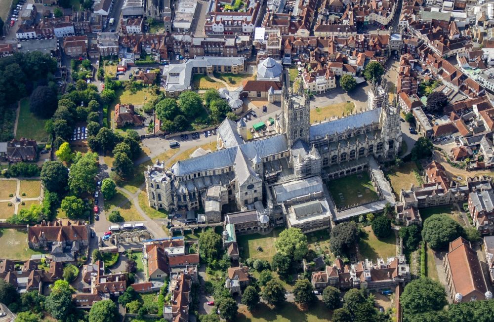 Luftaufnahme Canterbury - Kathedrale von Canterbury in England, Vereinigtes Königreich