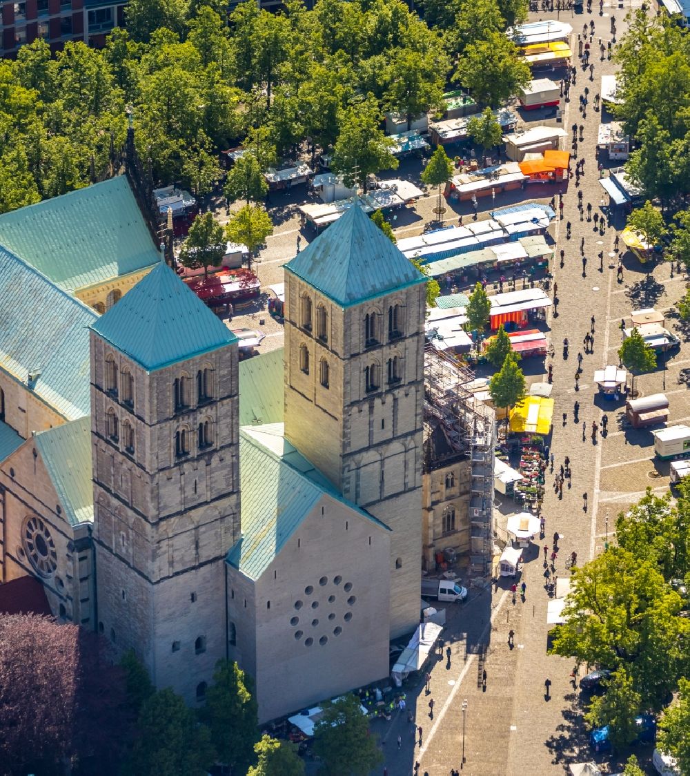 Luftbild Münster - Kathedrale St.-Paulus-Dom in Münster im Bundesland Nordrhein-Westfalen