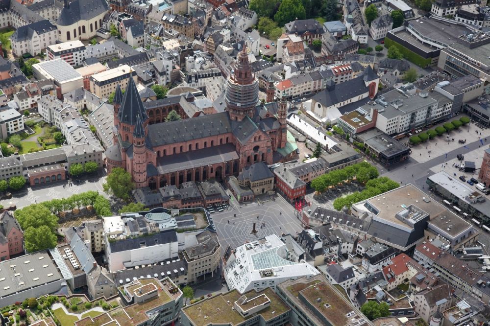 Luftbild Mainz - Kathedrale Sankt Martin in Mainz im Bundesland Rheinland-Pfalz, Deutschland