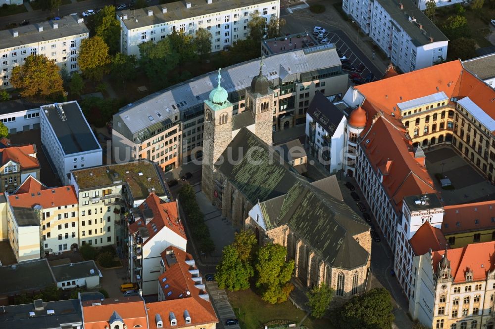 Magdeburg von oben - Kathedrale St. Sebastian in Magdeburg im Bundesland Sachsen-Anhalt, Deutschland