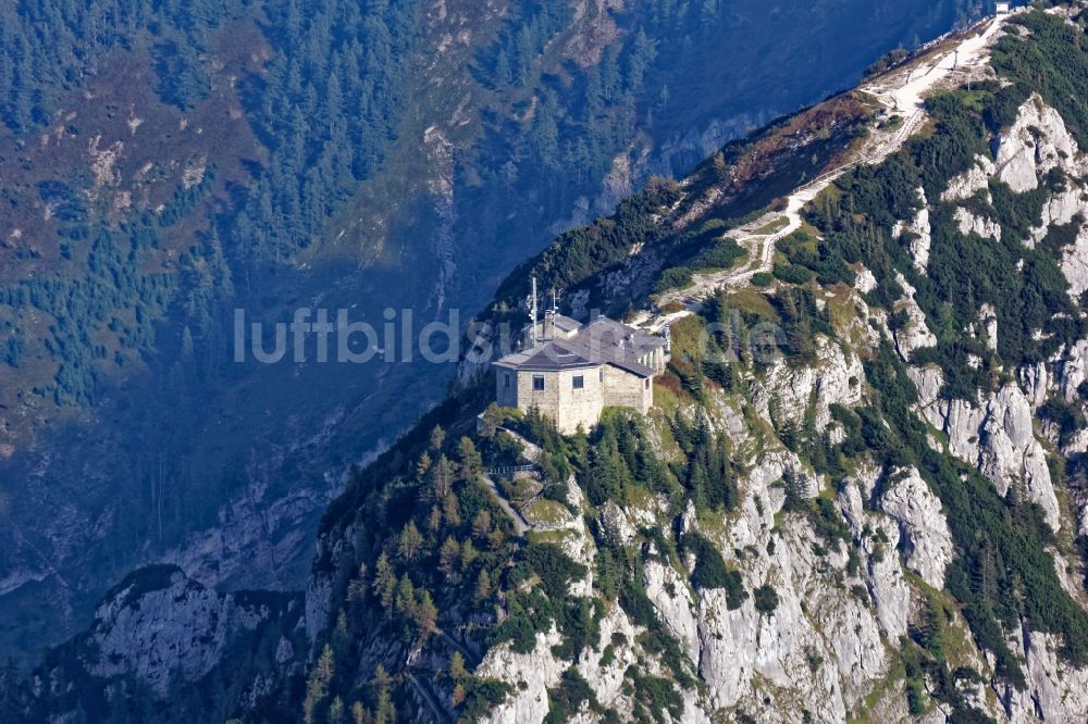 Luftaufnahme Berchtesgaden - Kehlsteinhaus auf dem Obersalzberg in Berchtesgaden im Bundesland Bayern