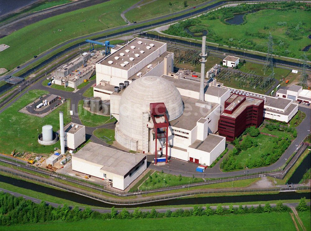 Brokdorf von oben - Kernkraftwerk / Atomkraftwerk Brokdorf