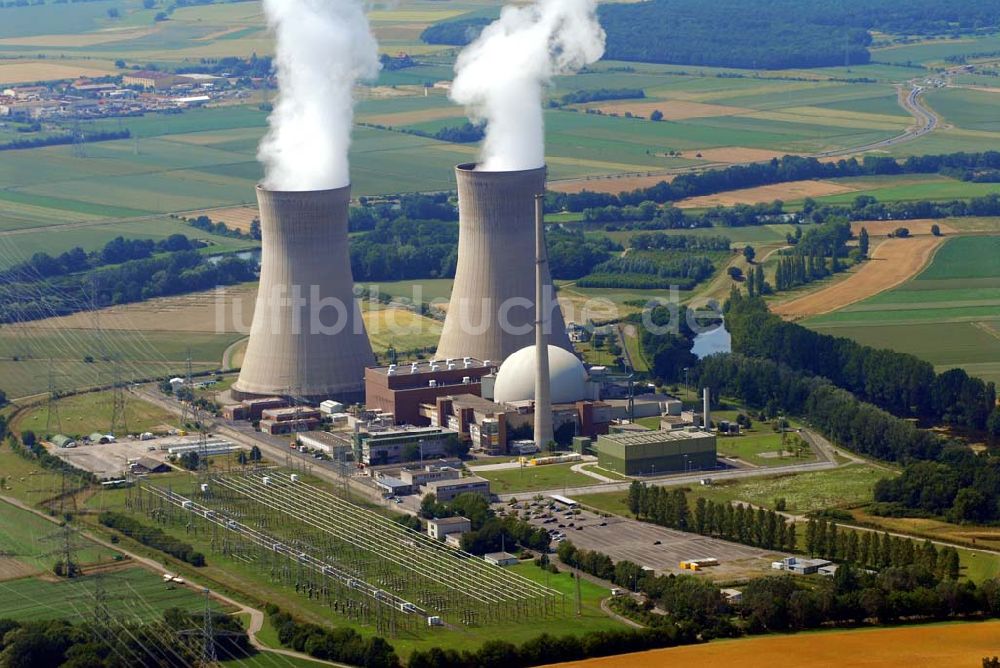 Grafenrheinfeld von oben - Kernkraftwerk Grafenrheinfeld