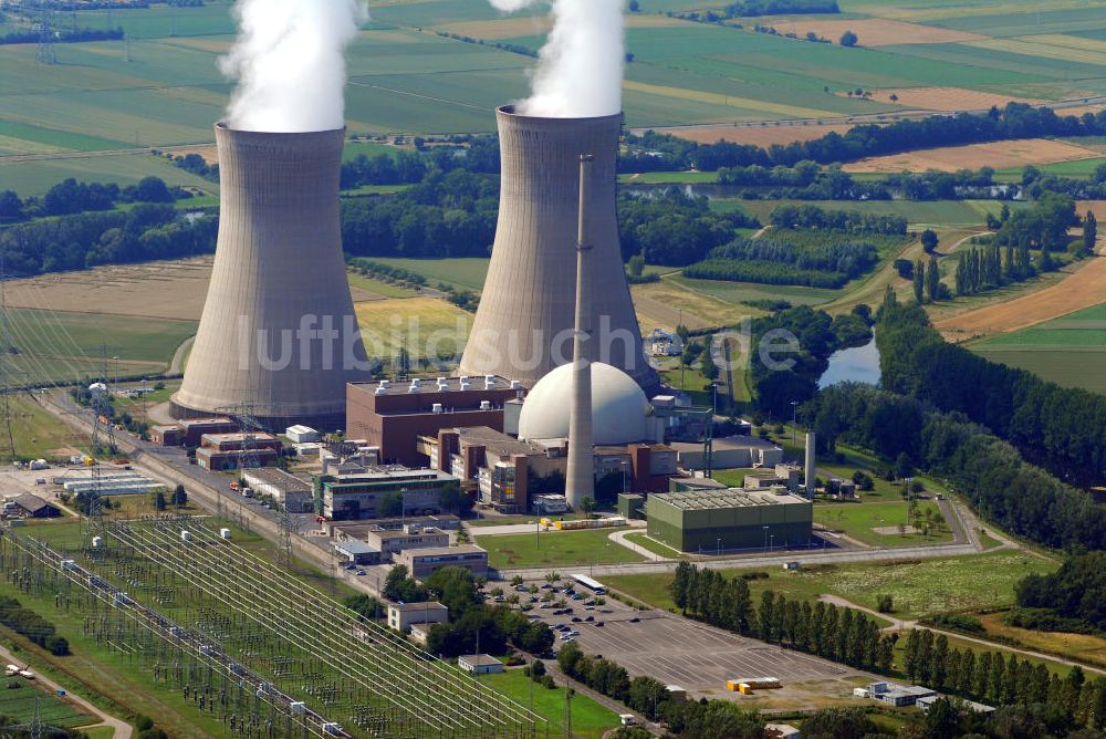Grafenrheinfeld aus der Vogelperspektive: Kernkraftwerk Grafenrheinfeld