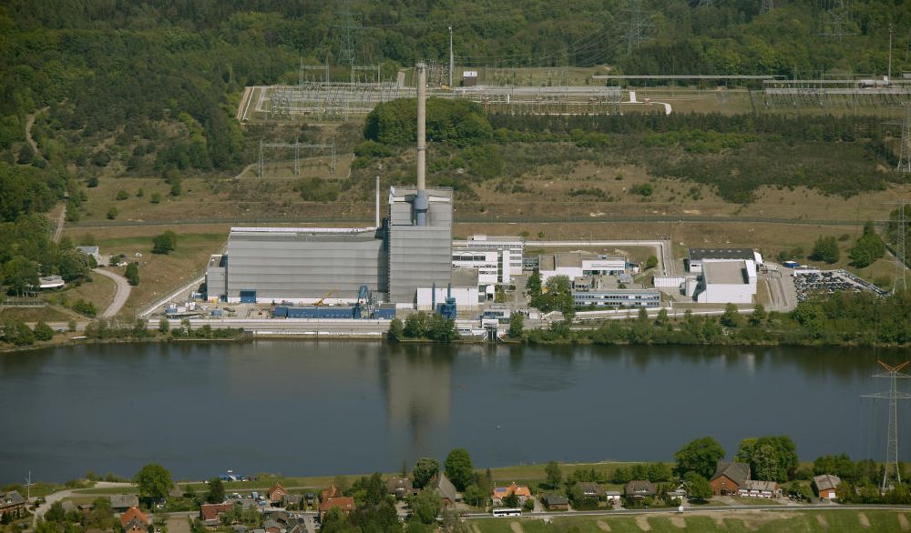 KRÜMMEL / GEESTHACHT von oben - Kernkraftwerk Krümmel / Geesthacht in Schleswig-Holstein