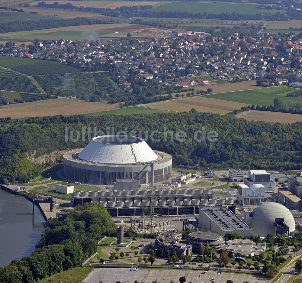 Neckarwestheim von oben - Kernkraftwerk Neckarwestheim