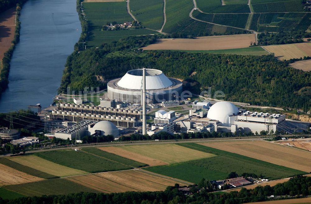 Neckarwestheim aus der Vogelperspektive: Kernkraftwerk in Neckarwestheim