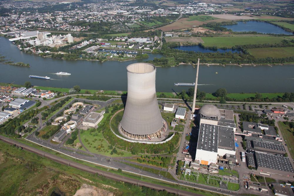 Luftbild Mülheim-Kärlich - Kernkraftwerk am Rhein bei Mülheim-Kärlich