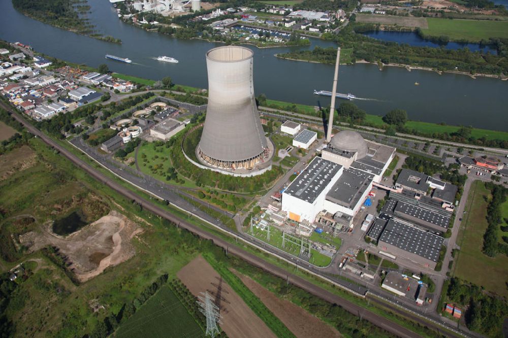 Luftaufnahme Mülheim-Kärlich - Kernkraftwerk am Rhein bei Mülheim-Kärlich