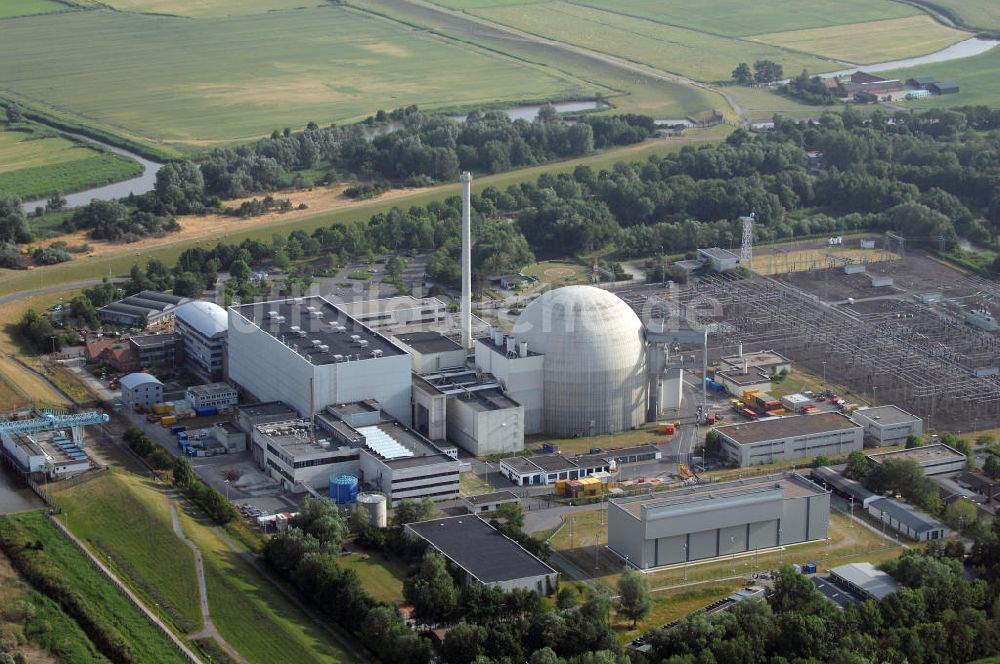 Luftaufnahme Nordenham - Kernkraftwerk Unterweser (KKU - auch bekannt als KKW Esenshamm und KKW Kleinensiel)