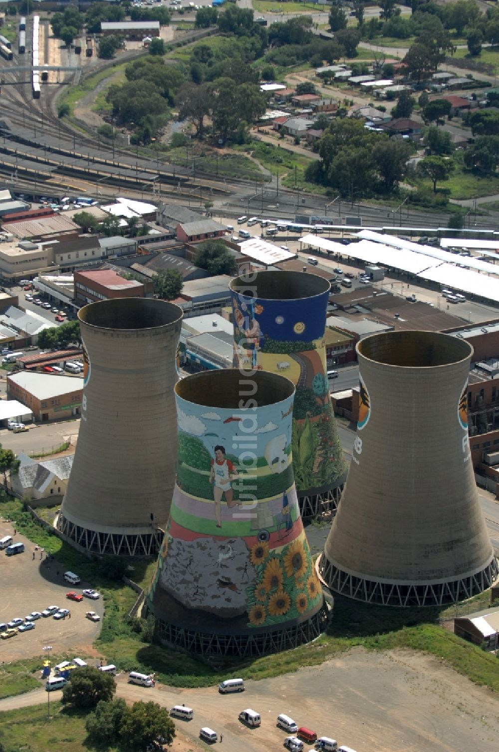 Luftbild Bloemfontein - Kühltürme des Kraftwerkes in Bloemfontein in Free State, Südafrika