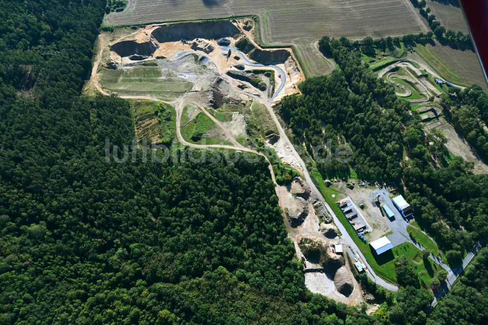 Luftbild Vellahn - Kies- Tagebau in Vellahn im Bundesland Mecklenburg-Vorpommern, Deutschland