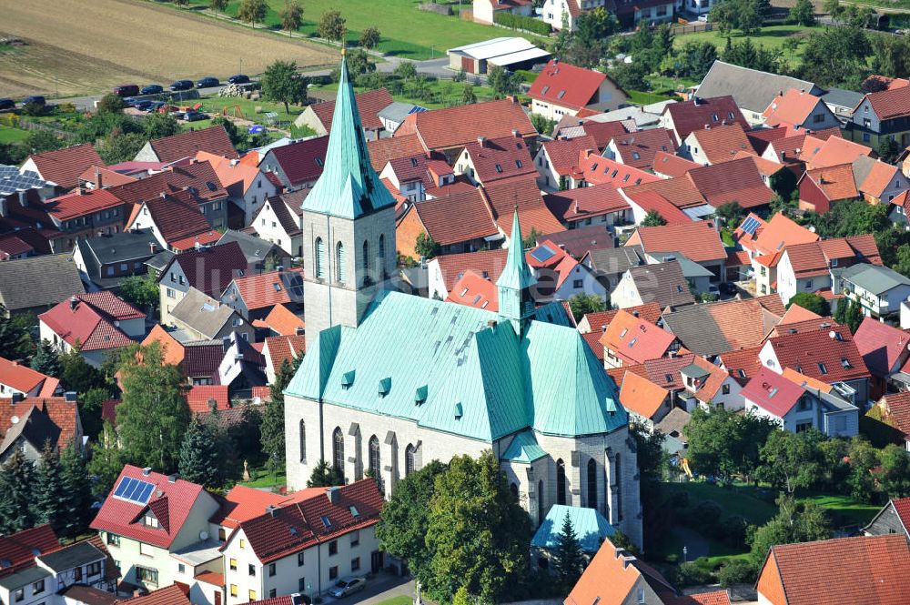 Luftaufnahme Effelder - Kirche St. Alban in Effelder in Thüringen
