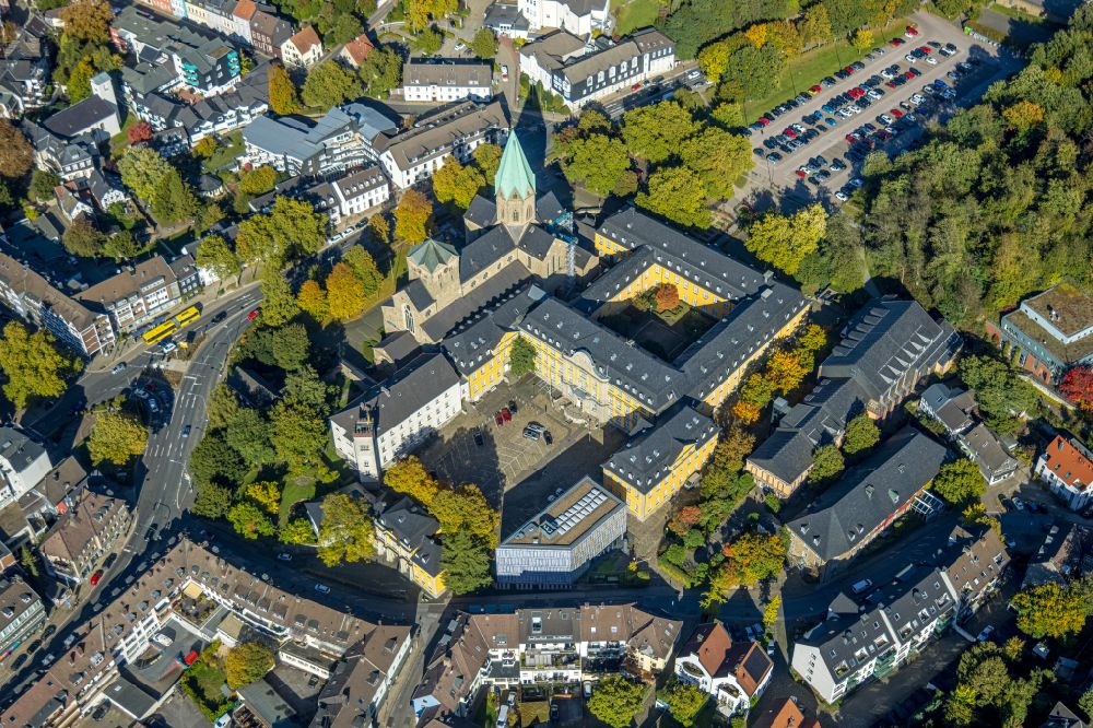 Luftbild Essen - Kirche Basilika St. Ludgerus an der Brückstraße in Essen im Bundesland Nordrhein-Westfalen, Deutschland