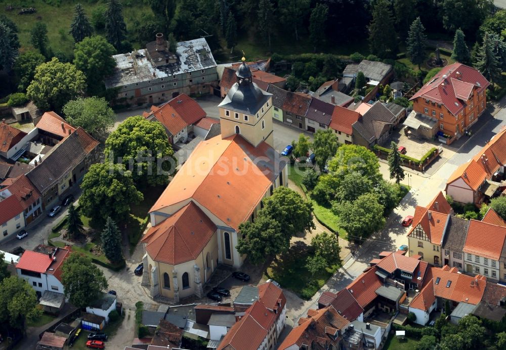 Luftbild Greußen - Kirche in Greußen im Bundesland Thüringen