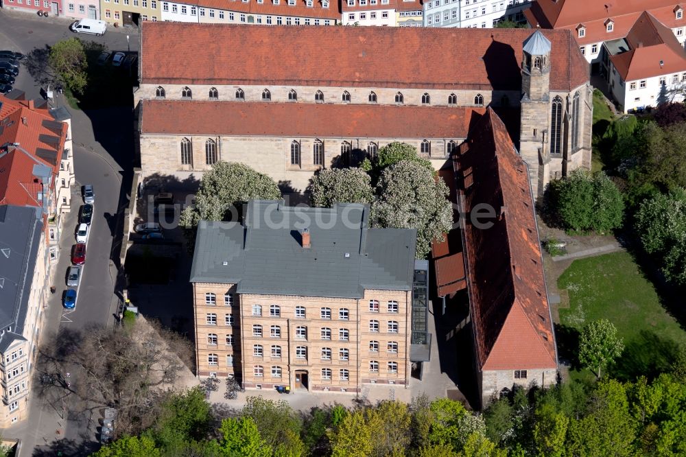 Luftbild Erfurt - Kirchengebäude der Predigerkirche in Erfurt im Bundesland Thüringen, Deutschland