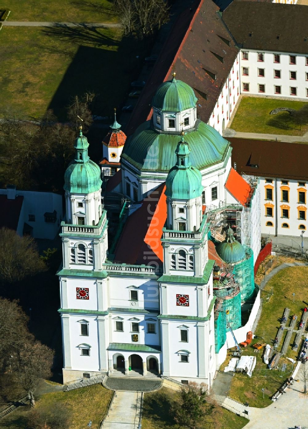 Luftbild Kempten (Allgäu) - Kirchengebäude Basilika St. Lorenz in Kempten (Allgäu) im Bundesland Bayern, Deutschland