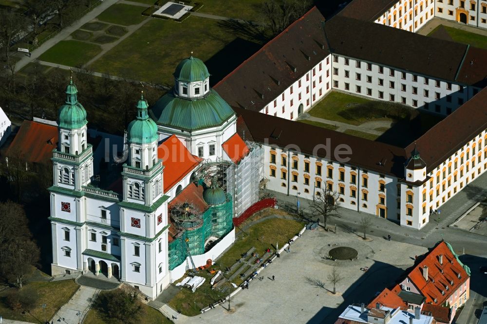 Luftaufnahme Kempten (Allgäu) - Kirchengebäude Basilika St. Lorenz in Kempten (Allgäu) im Bundesland Bayern, Deutschland
