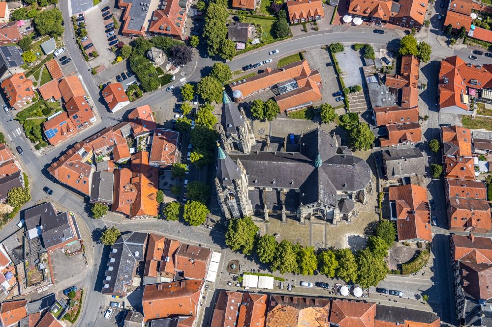 Luftaufnahme Billerbeck - Kirchengebäude des Domes in der Altstadt in Billerbeck im Bundesland Nordrhein-Westfalen, Deutschland