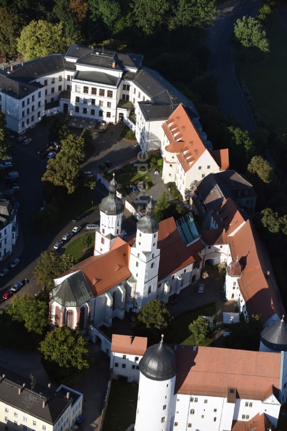 Luftbild Wurzen - Kirchengebäude am Domplatz in Wurzen im Bundesland Sachsen