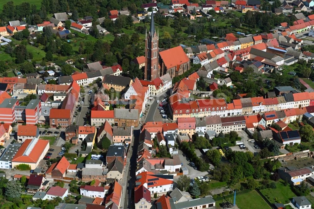 Luftbild Kemberg - Kirchengebäude der Evangelischen Kirche in Kemberg im Bundesland Sachsen-Anhalt, Deutschland