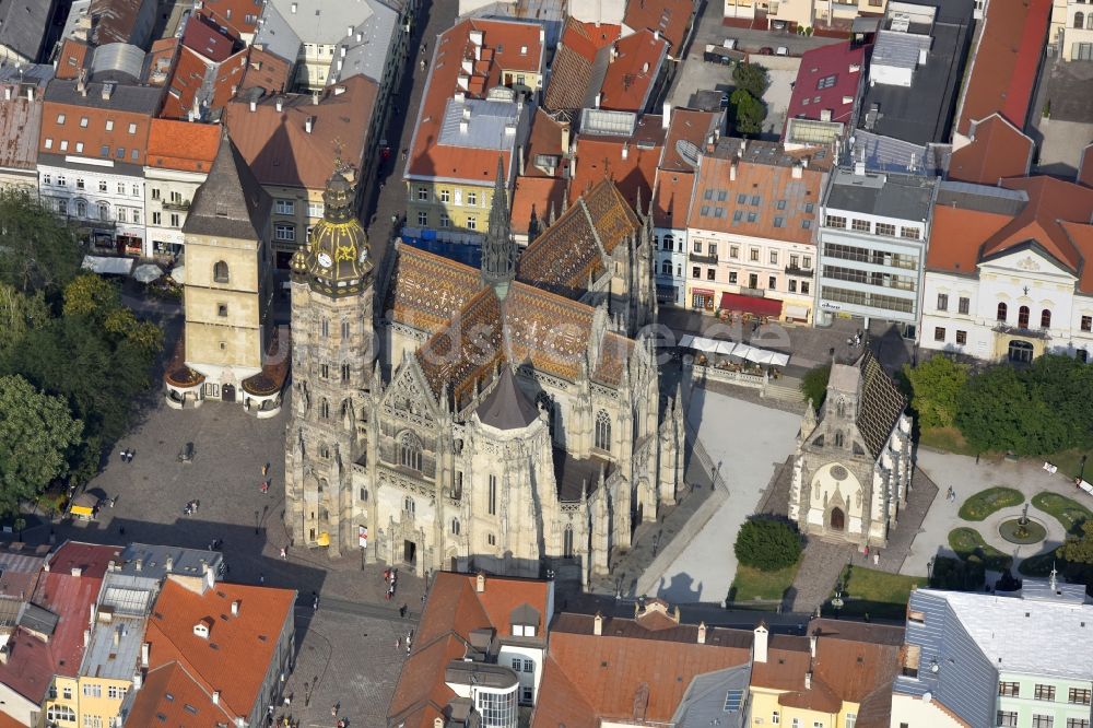 Luftbild Kosice - Kirchengebäude der Heiligen Elisabeth im Ortsteil Stare Mesto in Kosice in Kosicky kraj, Slowakei