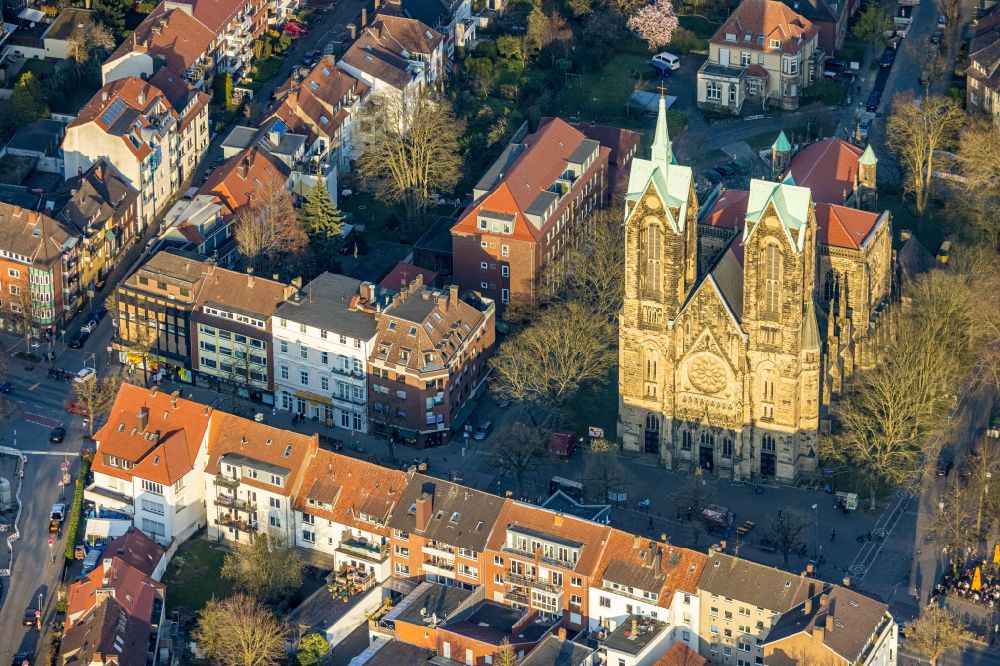 Luftaufnahme Münster - Kirchengebäude St. Joseph am Sankt-Josefs-Kirchplatz in Münster im Bundesland Nordrhein-Westfalen, Deutschland