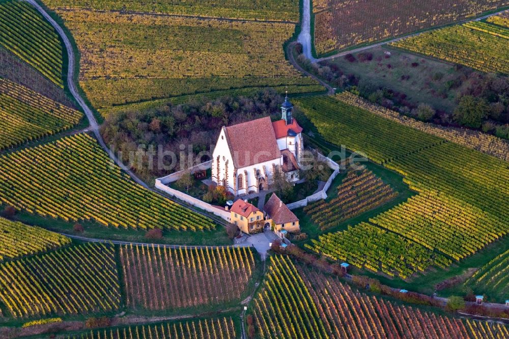 Luftaufnahme Volkach - Kirchengebäude der Kapelle in Volkach im Bundesland Bayern, Deutschland