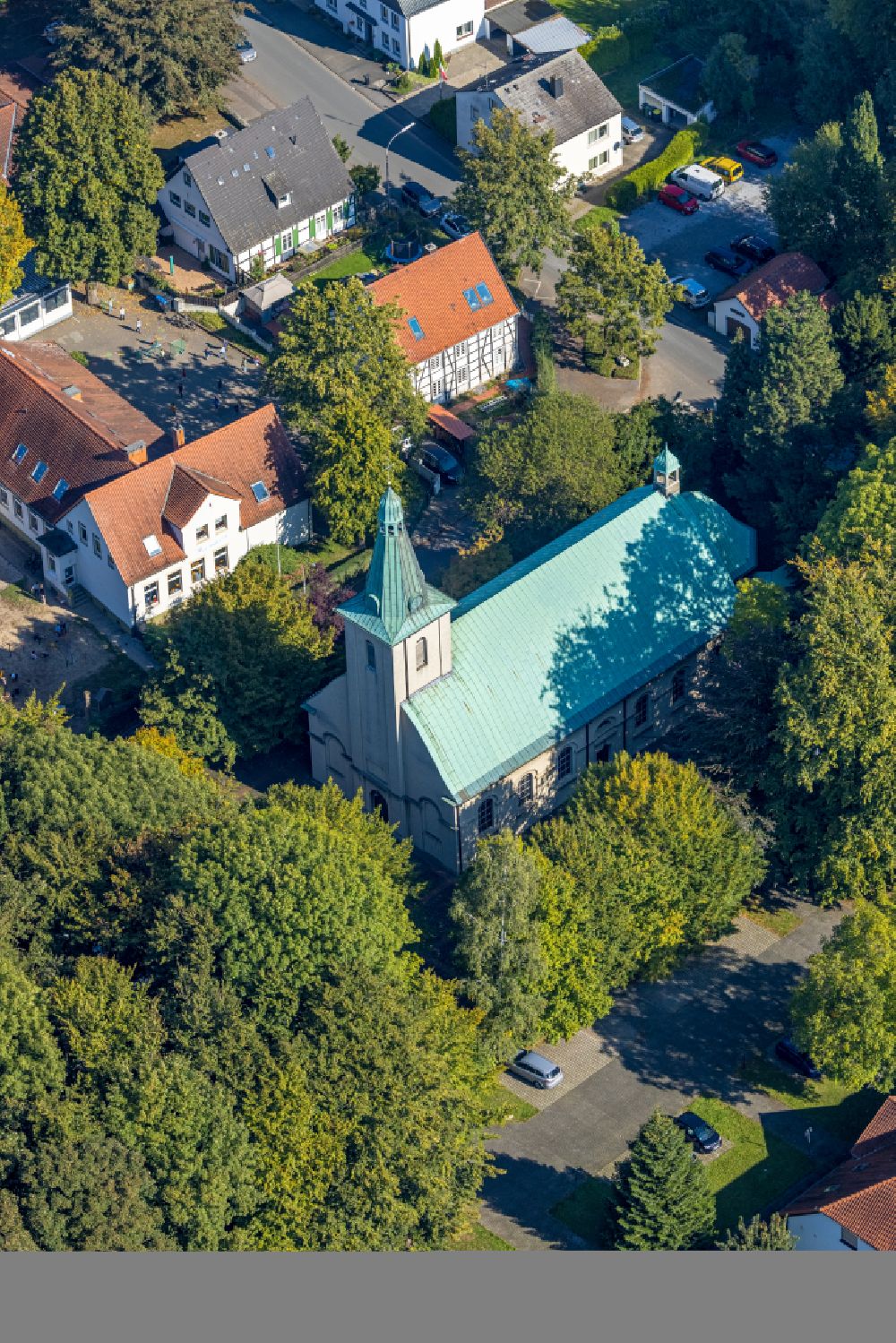 Luftbild Hemmerde - Kirchengebäude Kath. Kirche St. Peter und Paul Hemmerde in Hemmerde im Bundesland Nordrhein-Westfalen, Deutschland