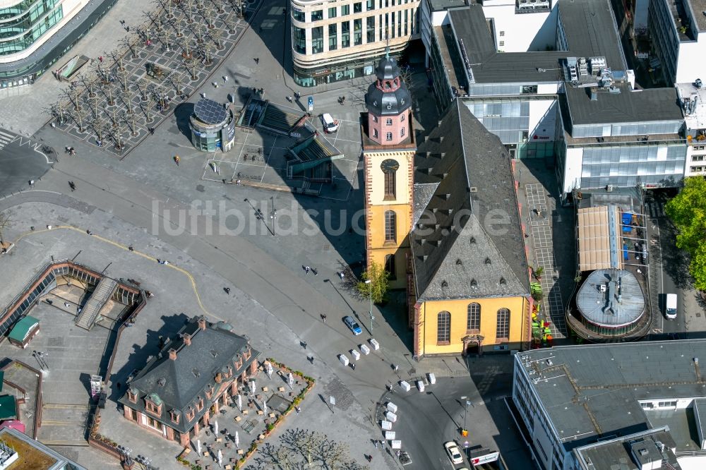 Luftbild Frankfurt am Main - Kirchengebäude St. Katharinenkirche An der Hauptwache in Frankfurt am Main im Bundesland Hessen, Deutschland