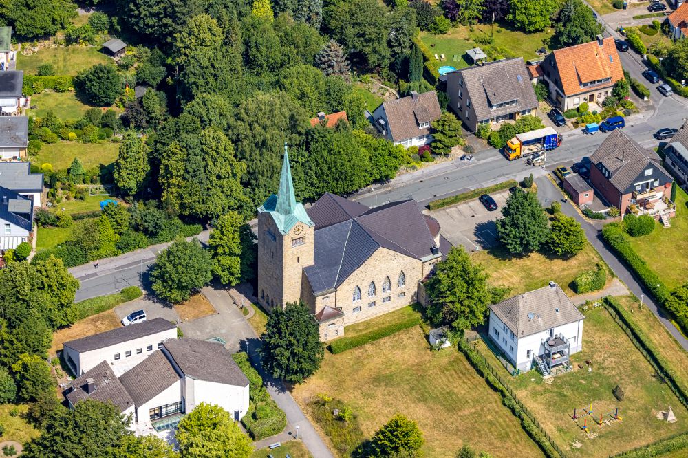 Luftaufnahme Dortmund - Kirchengebäude der Kreuzkirche in Dortmund im Bundesland Nordrhein-Westfalen, Deutschland