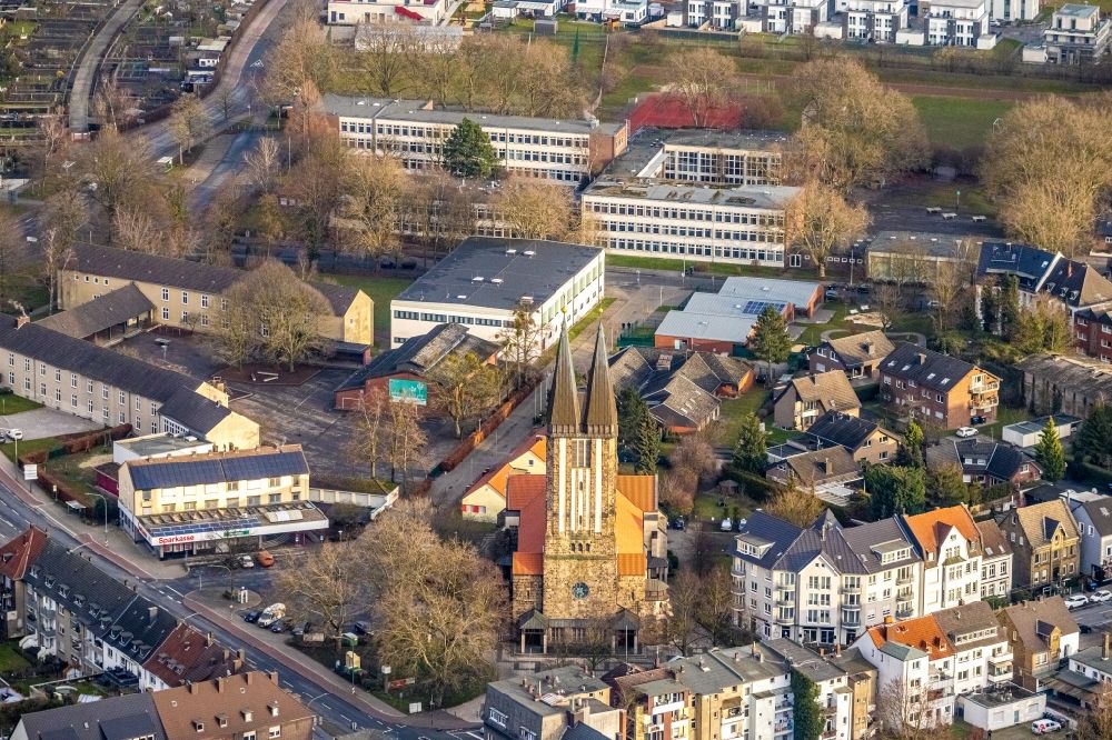 Luftbild Hamm - Kirchengebäude der Liebfrauenkirche in Hamm im Bundesland Nordrhein-Westfalen