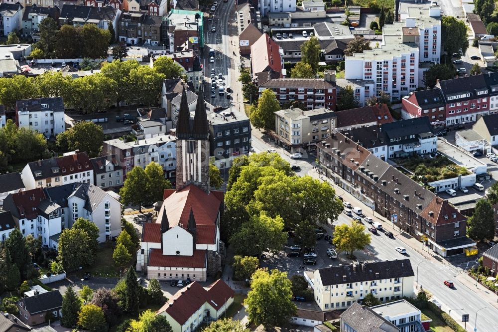 Luftaufnahme Hamm - Kirchengebäude der Liebfrauenkirche in Hamm im Bundesland Nordrhein-Westfalen
