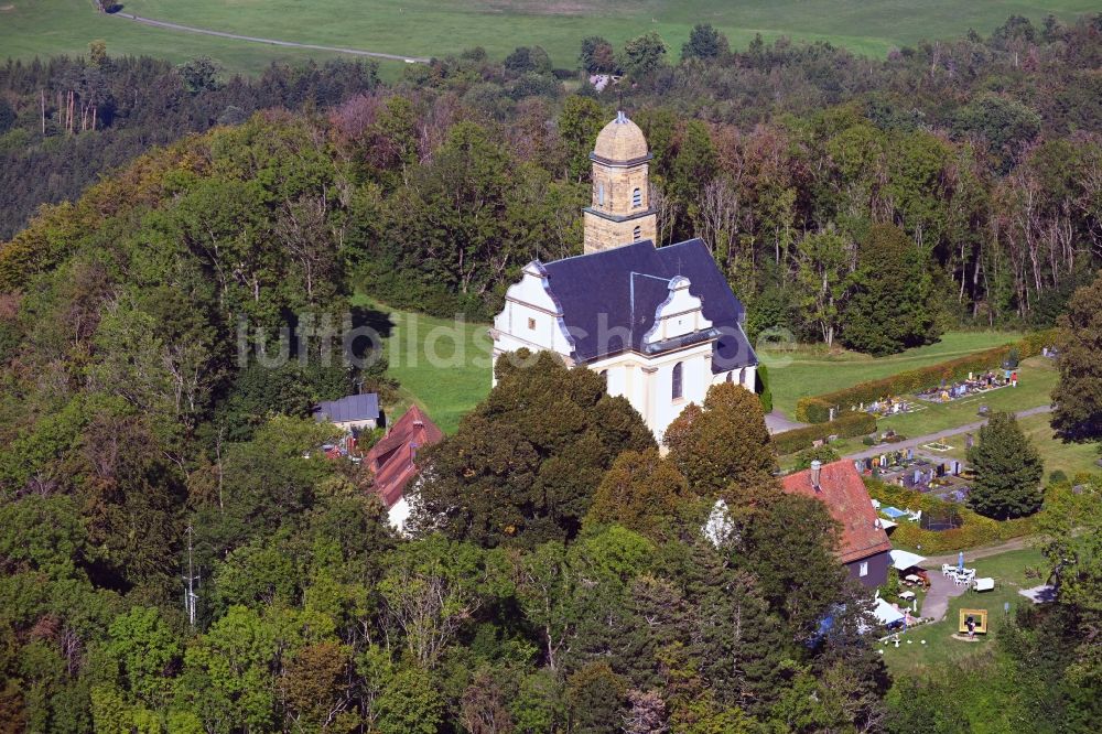 Luftaufnahme Rechberg - Kirchengebäude St. Maria in Rechberg im Bundesland Baden-Württemberg, Deutschland