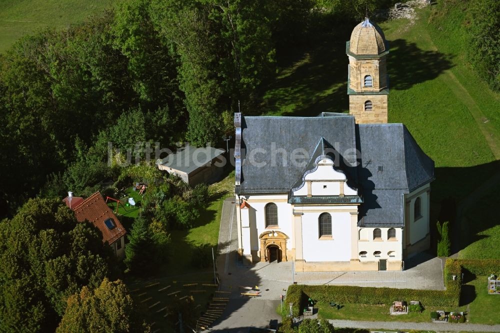 Rechberg aus der Vogelperspektive: Kirchengebäude St. Maria in Rechberg im Bundesland Baden-Württemberg, Deutschland