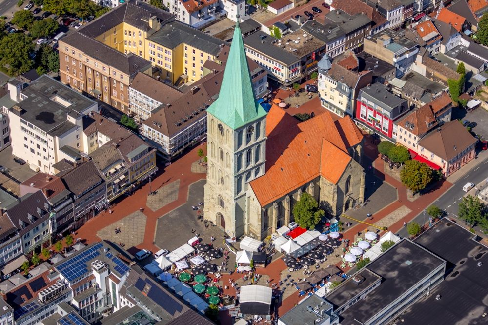 Luftaufnahme Hamm - Kirchengebäude der Pauluskirche in Hamm im Bundesland Nordrhein-Westfalen, Deutschland