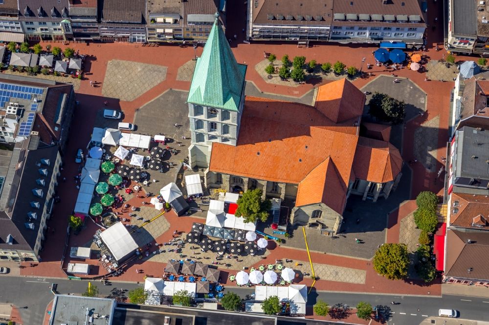 Luftbild Hamm - Kirchengebäude der Pauluskirche in Hamm im Bundesland Nordrhein-Westfalen, Deutschland