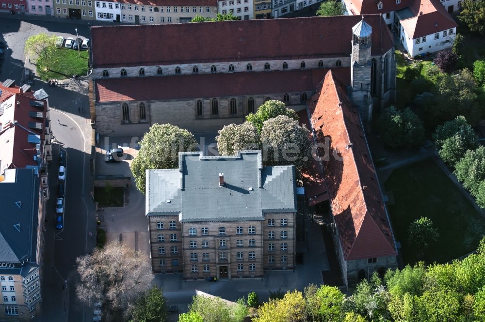 Erfurt aus der Vogelperspektive: Kirchengebäude der Predigerkirche in Erfurt im Bundesland Thüringen, Deutschland