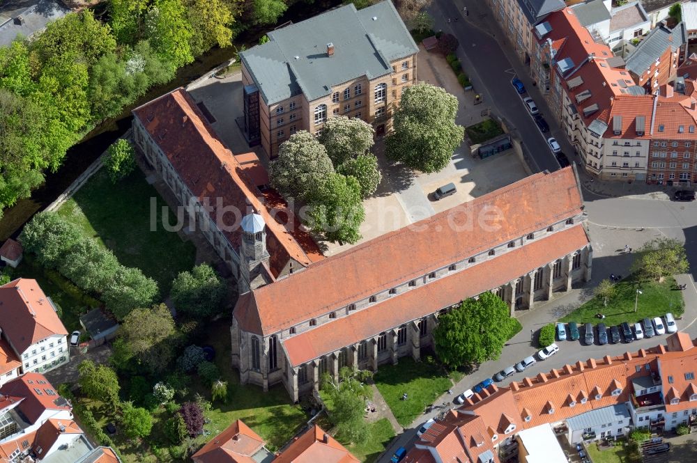 Erfurt aus der Vogelperspektive: Kirchengebäude der Predigerkirche in Erfurt im Bundesland Thüringen, Deutschland
