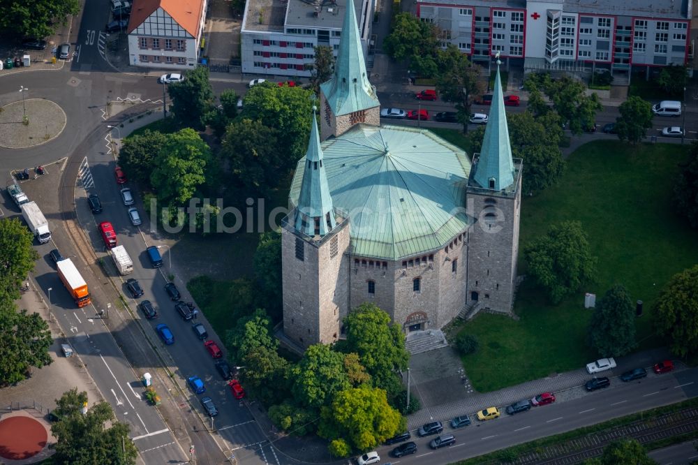 Nürnberg von oben - Kirchengebäude Reformations-Gedächtnis-Kirche in Nürnberg im Bundesland Bayern, Deutschland