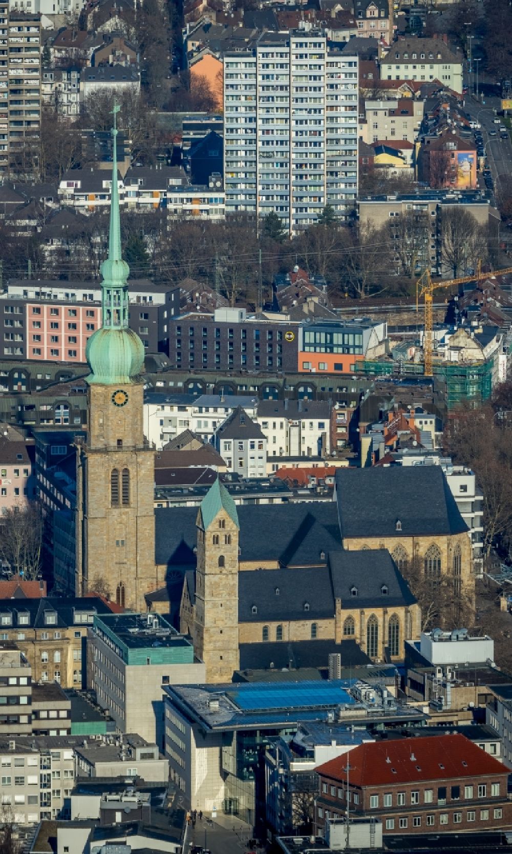 Luftaufnahme Dortmund - Kirchengebäude der St. Reinoldi in Dortmund im Bundesland Nordrhein-Westfalen, Deutschland