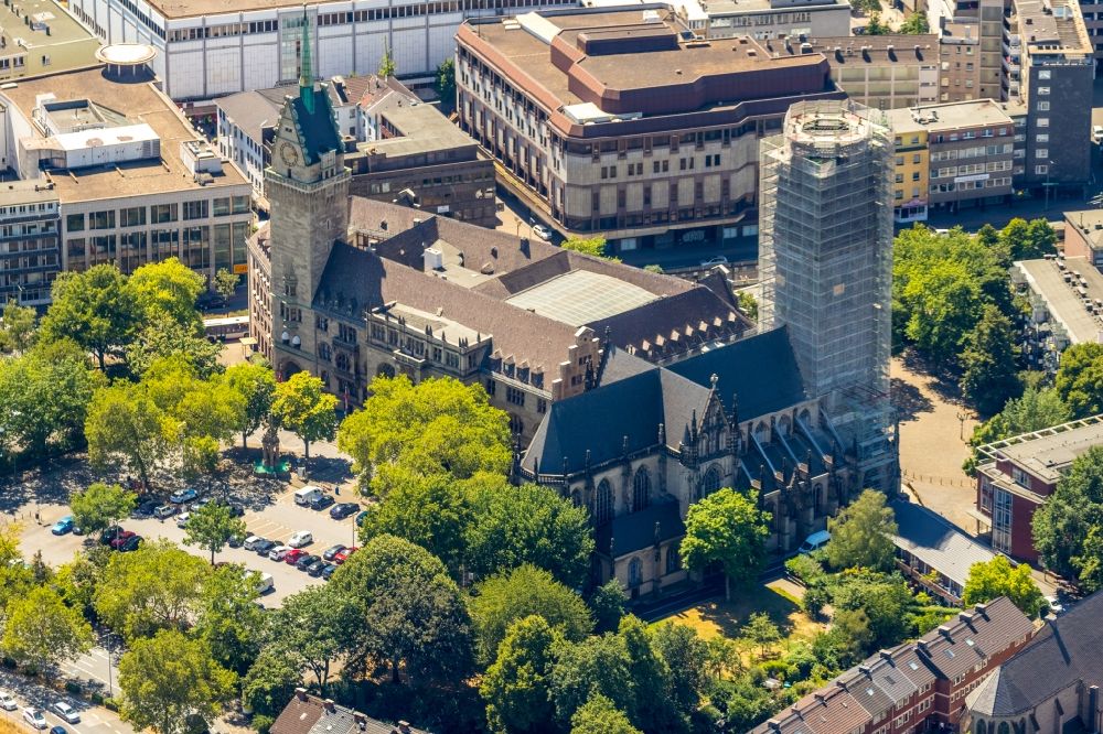 Luftbild Duisburg - Kirchengebäude Salvator Kirche in Duisburg im Bundesland Nordrhein-Westfalen, Deutschland