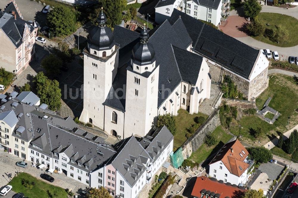 Luftbild Plauen - Kirchengebäude St.Johannis in Plauen im Bundesland Sachsen, Deutschland
