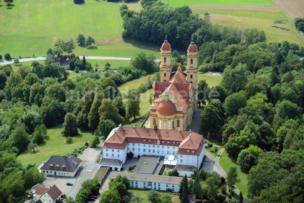 Luftaufnahme Ellwangen (Jagst) - Kirchengebäude der Wallfahrtskirche Schönenberg in Ellwangen (Jagst) im Bundesland Baden-Württemberg