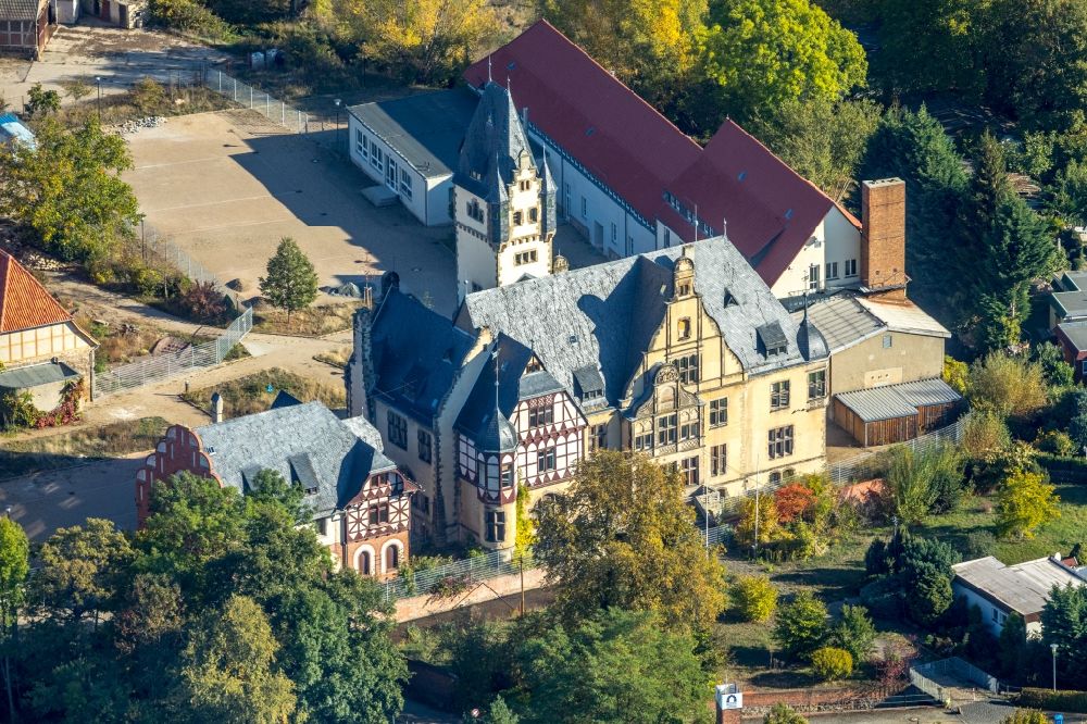 Quedlinburg von oben - Kirchengebäude der St. Wipertikirche in Quedlinburg im Bundesland Sachsen-Anhalt, Deutschland