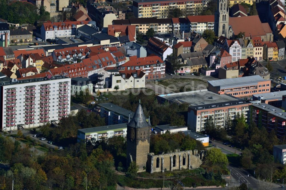 Luftaufnahme Merseburg - Kirchenruine St. Sixti in Merseburg im Bundesland Sachsen-Anhalt