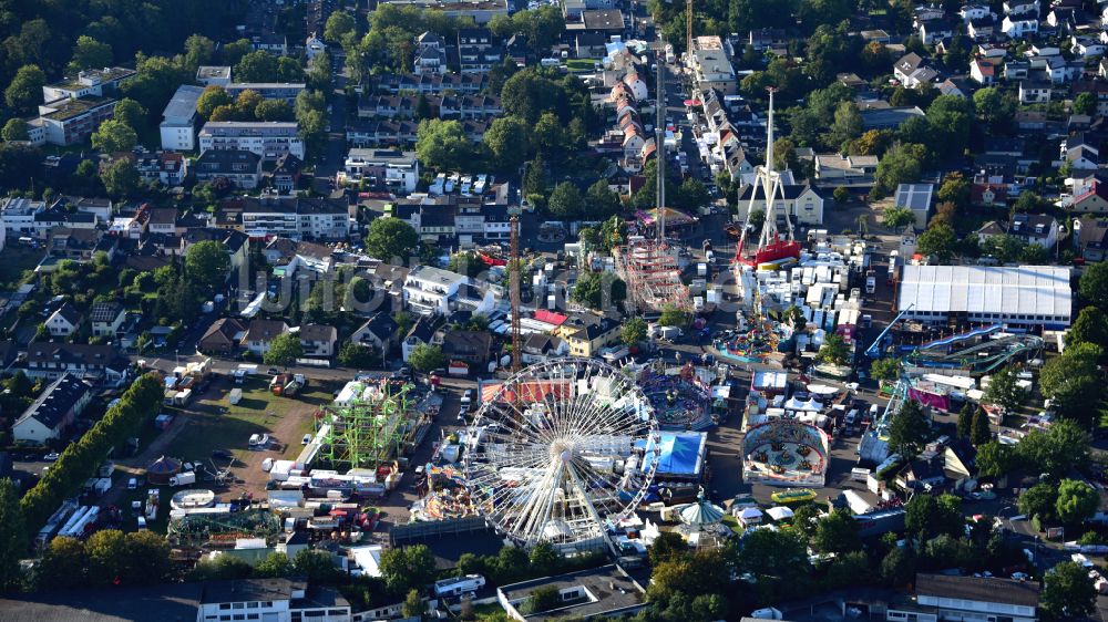 Luftbild Bonn - Kirmes - und Rummel- Veranstaltungsgelände beim Volksfest Pützchens Markt auf dem Markt in Bonn im Bundesland Nordrhein-Westfalen, Deutschland