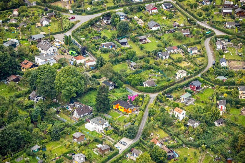Luftaufnahme Dahl - Kleingartenanlagen und Bungalowsiedelung in Dahl im Bundesland Nordrhein-Westfalen, Deutschland