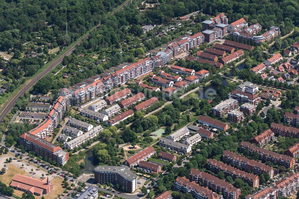 Luftbild Bremen - Kleingartenanlagen und Bungalowsiedelung im Ortsteil In den Hufen in Bremen, Deutschland