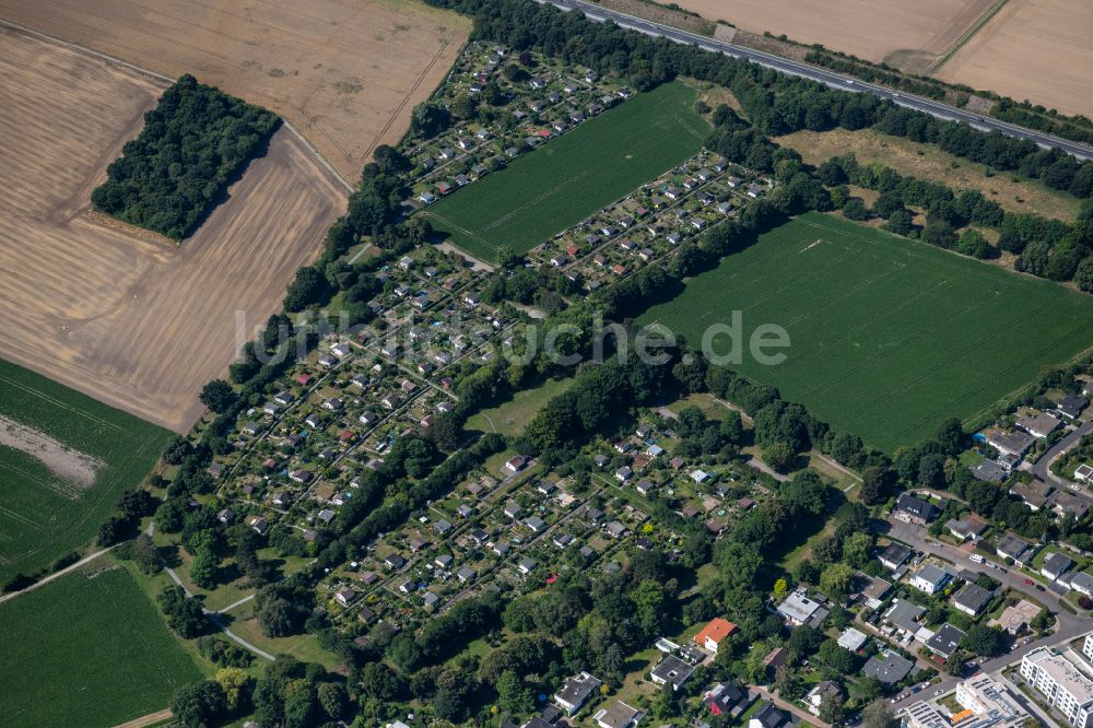 Luftbild Braunschweig - Kleingartenanlagen einer Laubenkolonie KGV Asseblick in Braunschweig im Bundesland Niedersachsen, Deutschland